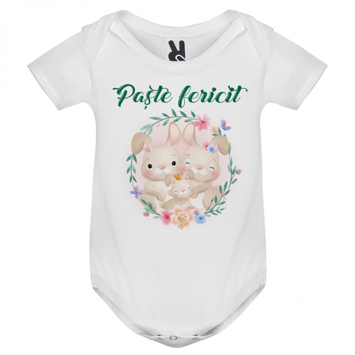 Set 3 tricouri personalizate cu text si model "Paste fericit" [2]