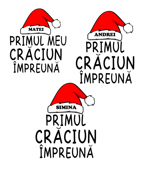 Set 3 tricouri personalizate cu modelul "Primul Craciun impreuna" [2]