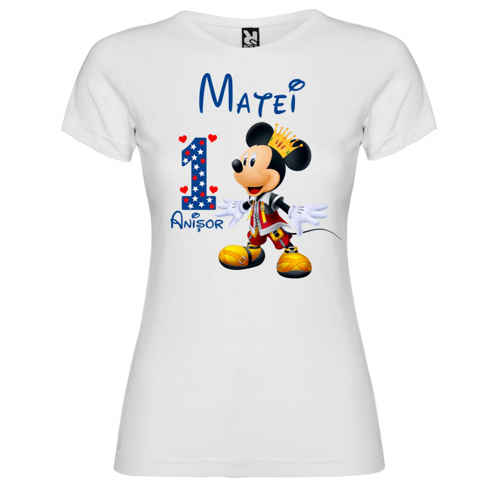 Set 3 tricouri mama, tata si copil personalizate cu nume si varsta "print Mickey" [4]