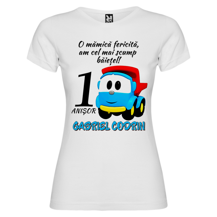 Set de 3 tricouri personalizate pentru parinti si copil Camionul Leo [4]