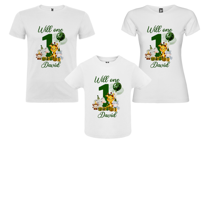 Set de 3 tricouri personalizate pentru, parinti si copil Personaje Animalute Will one [2]