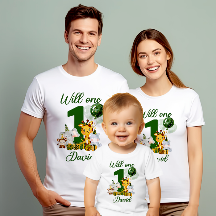 Set de 3 tricouri personalizate pentru, parinti si copil Personaje Animalute Will one [1]