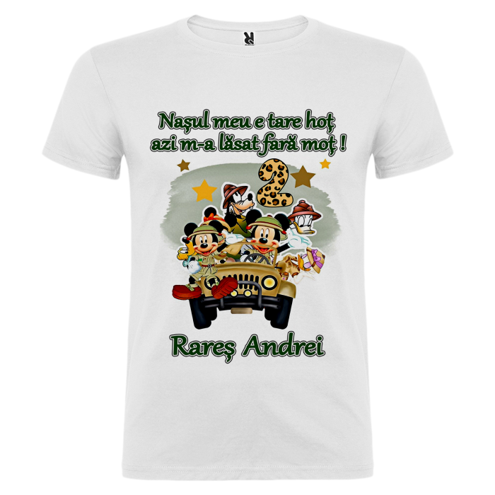 Set de 5 tricouri personalizate pentru nasi, parinti si copil Mickey Safari [8]