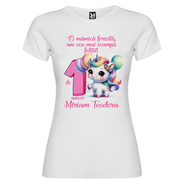 Set de 3 tricouri personalizate pentru parinti si copil Baby Unicorn [5]