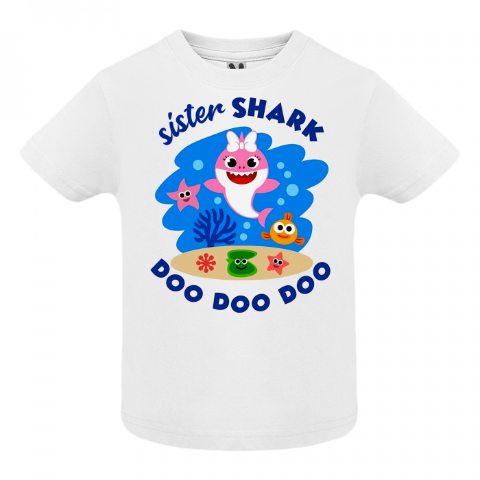 Set de 5 tricouri aniversare pentru nasi,parinti si copil,personalizate cu model Shark [4]