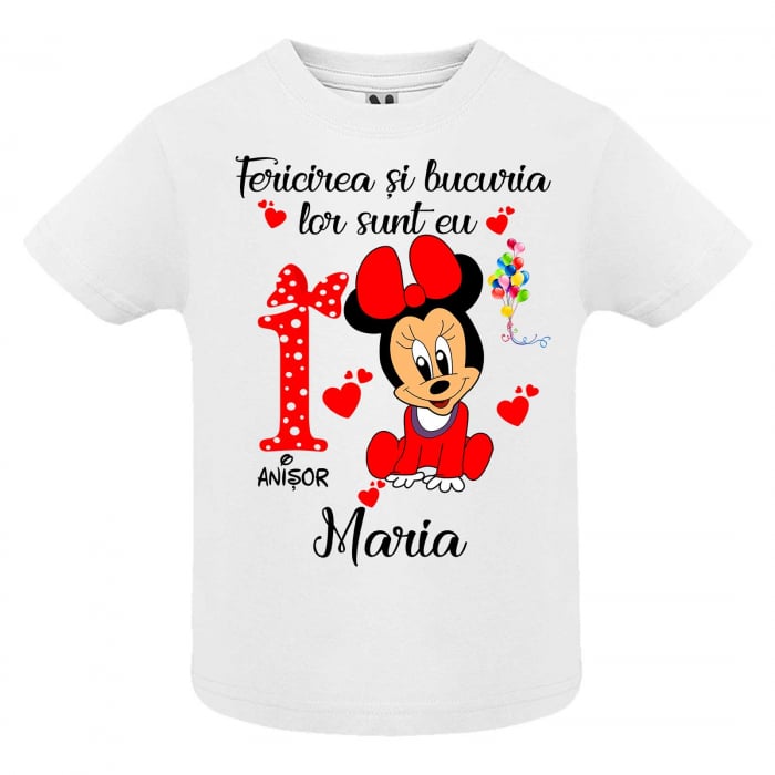 Set de 5 tricouri personalizate pentru nasi parinti si copil fericirea si bucuria lor sunt eu "Minnie" [3]