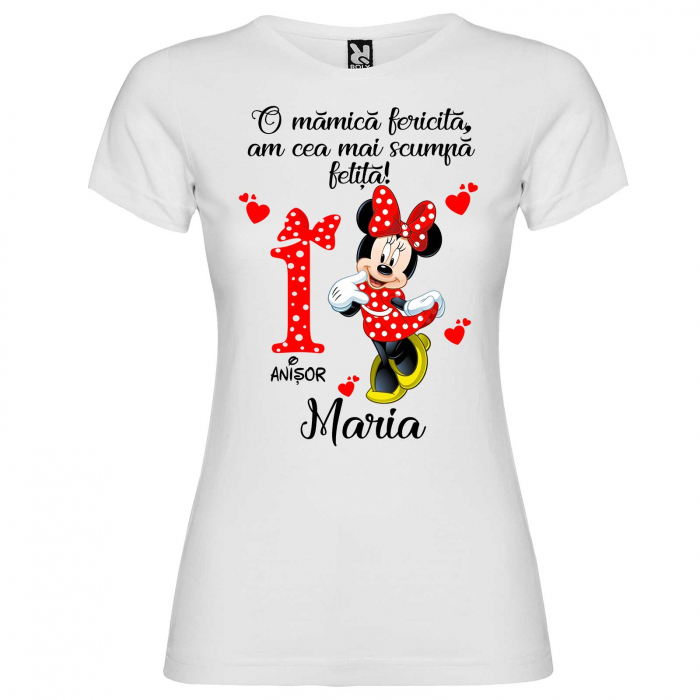 Set de 5 tricouri personalizate pentru nasi parinti si copil fericirea si bucuria lor sunt eu "Minnie" [2]