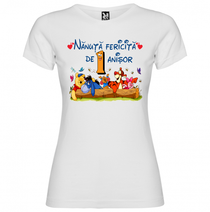 Set de 5 tricouri aniversare pentru nasi,parinti si copil, personalizate cu nume,varsta si mesaj"Bestiuta" [4]
