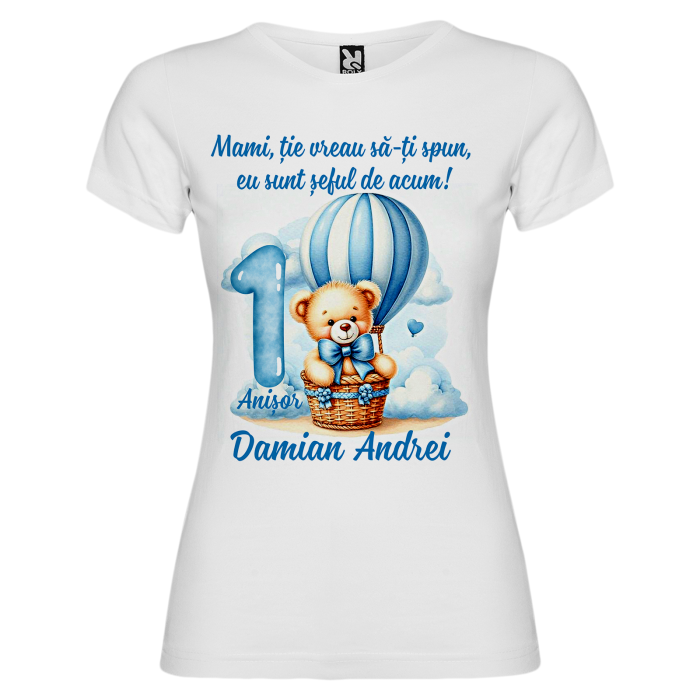 Set de 5 tricouri personalizate pentru nasi, parinti si copil Ursulet Balon [5]