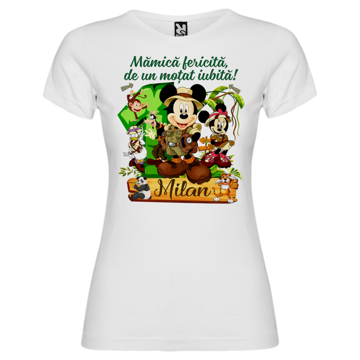 Set de 5 tricouri personalizate pentru nasi, parinti si copil Personaje Mickey jungla Safari [7]