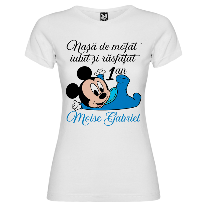 Set de 5 tricouri personalizate pentru nasi, parinti si copil Baby Mickey [7]