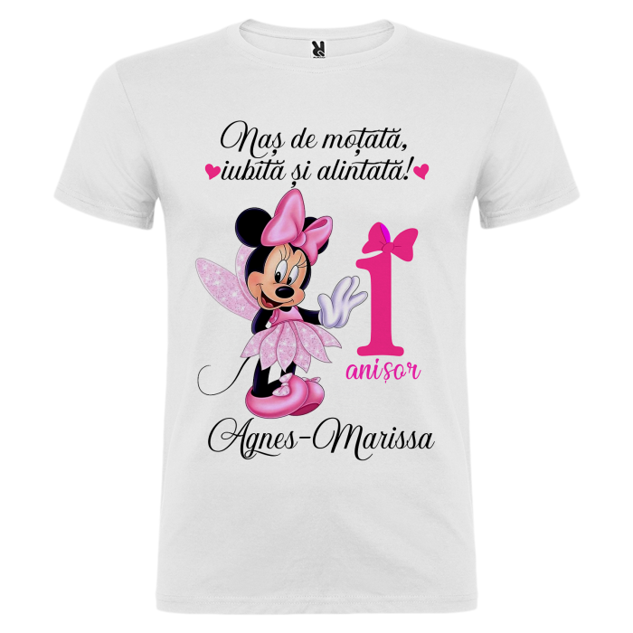 Set de 5 tricouri personalizate pentru nasi, parinti si copil Minnie Zana [8]