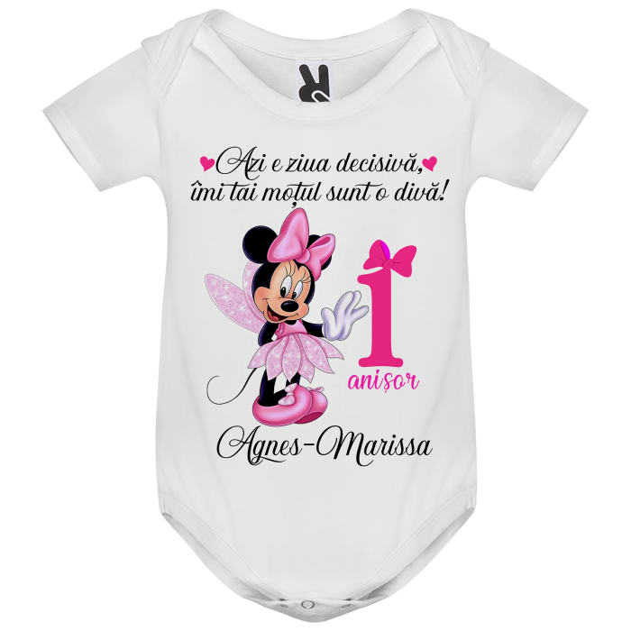Set de 5 tricouri personalizate pentru nasi, parinti si copil Minnie Zana [3]