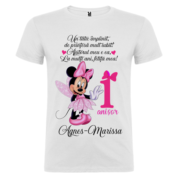 Set de 5 tricouri personalizate pentru nasi, parinti si copil Minnie Zana [6]