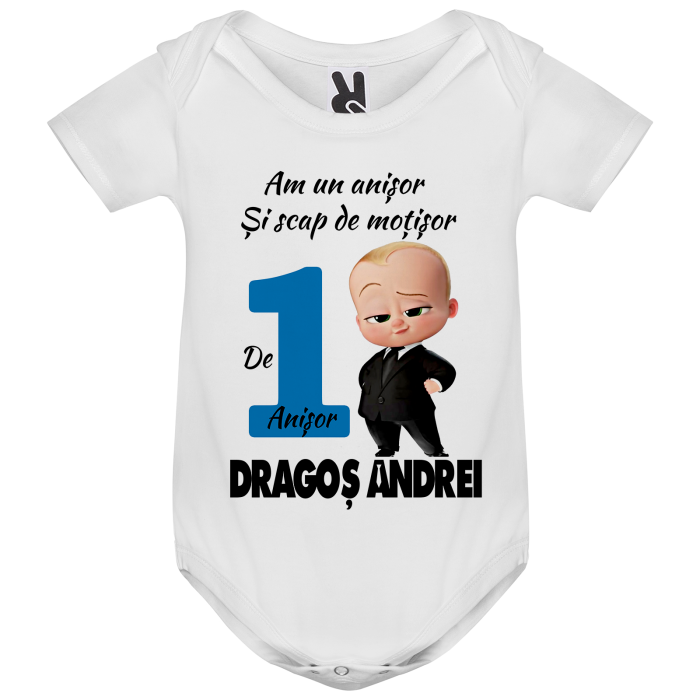 Set de 5 tricouri personalizate pentru nasi, parinti si copil Baby Boss [3]