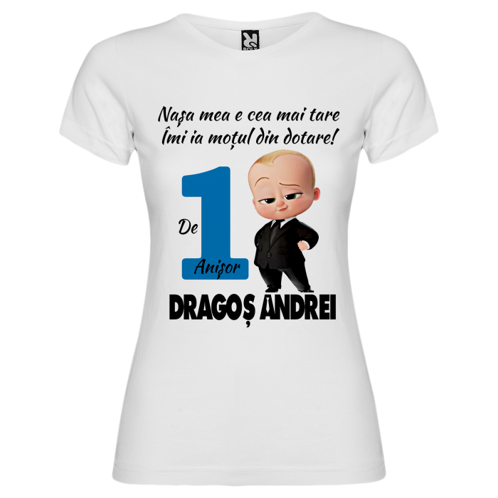 Set de 5 tricouri personalizate pentru nasi, parinti si copil Baby Boss [7]