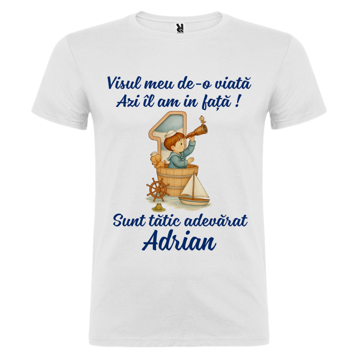 Set de 5 tricouri personalizate pentru nasi, parinti si copil cu model Micul Navigator [6]