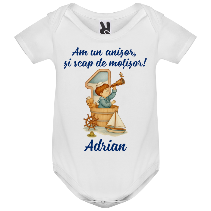 Set de 5 tricouri personalizate pentru nasi, parinti si copil cu model Micul Navigator [3]