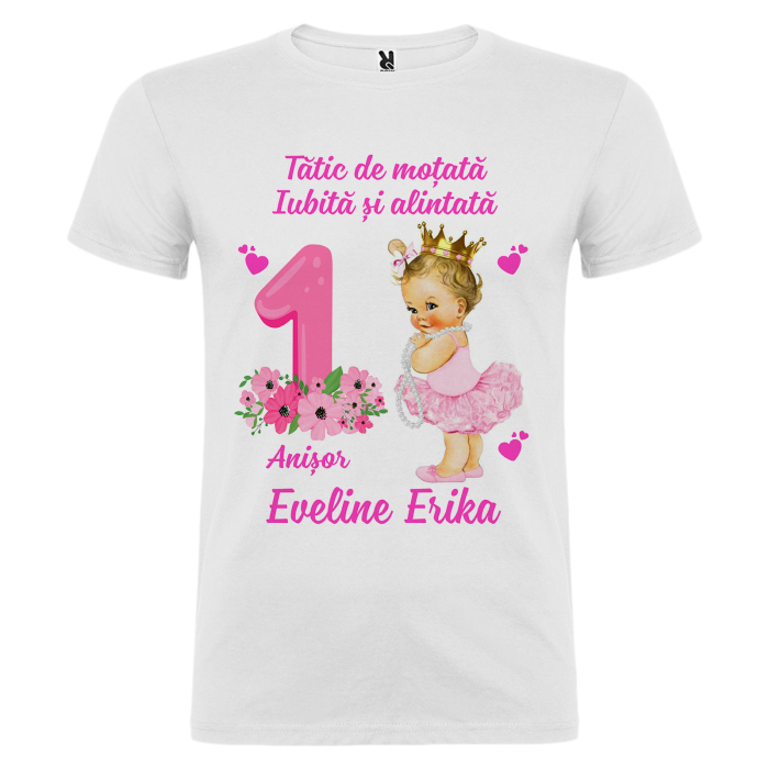 Set de 5 tricouri personalizate pentru nasi, parinti si copil cu Bebe Printesa [6]