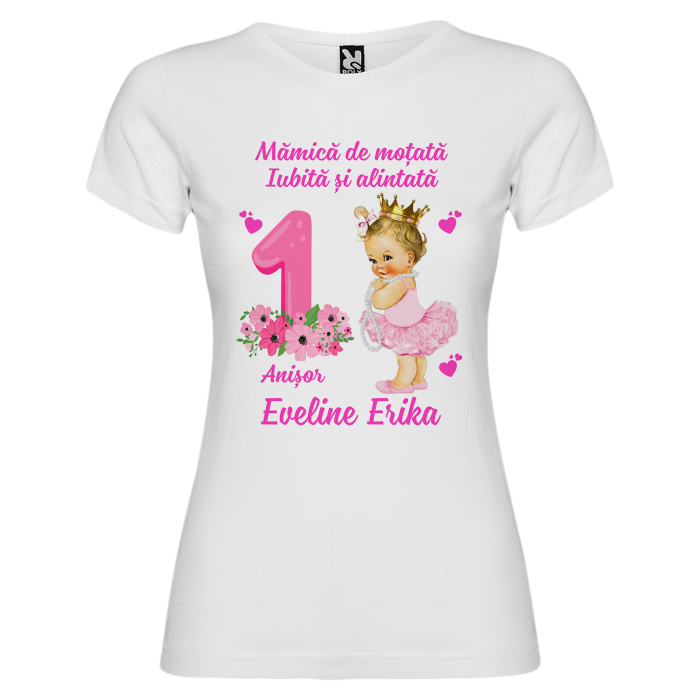 Set de 5 tricouri personalizate pentru nasi, parinti si copil cu Bebe Printesa [5]