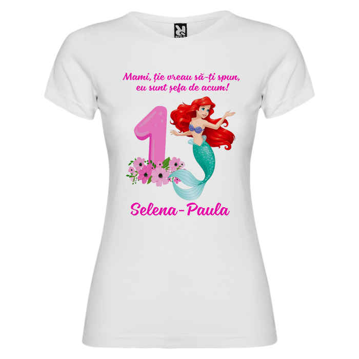 Set de 5 tricouri personalizate pentru nasi, parinti si copil cu Mica Sirena [5]