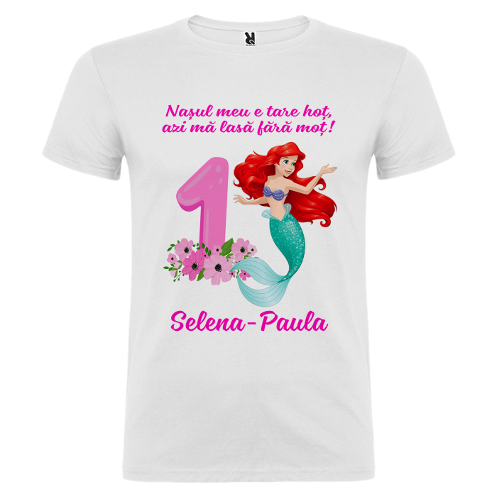 Set de 5 tricouri personalizate pentru nasi, parinti si copil cu Mica Sirena [8]