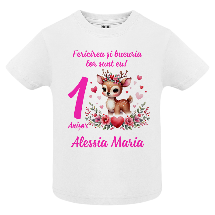 Set de 5 tricouri personalizate pentru nasi, parinti si copil cu model de Caprioara [4]