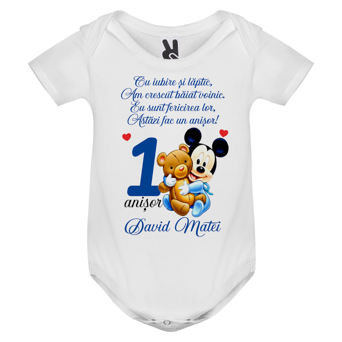 Set de 5 tricouri personalizate pentru nasi, parinti si copil Mickey Ursulet [3]