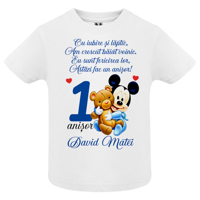 Set de 5 tricouri personalizate pentru nasi, parinti si copil Mickey Ursulet [6]