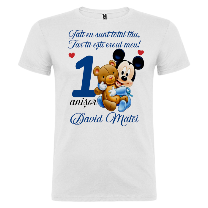 Set de 5 tricouri personalizate pentru nasi, parinti si copil Mickey Ursulet [7]
