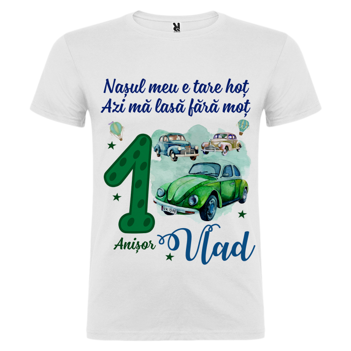 Set de 5 tricouri personalizate pentru nasi, parinti si copil Masinuta Beetle [8]