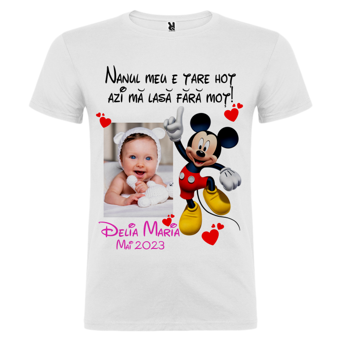 Set de 5 tricouri personalizate pentru nasi, parinti si copil Mickey cu Poza [8]