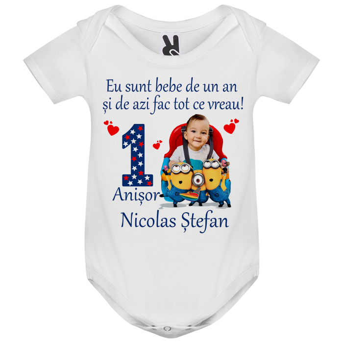 Set de 5 tricouri personalizate pentru nasi, parinti si copil Minioni cu Poza [3]