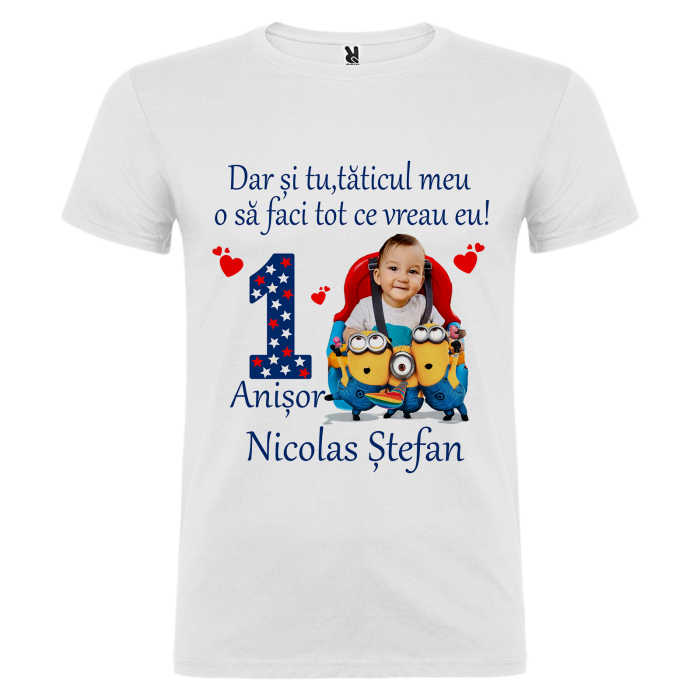 Set de 5 tricouri personalizate pentru nasi, parinti si copil Minioni cu Poza [6]