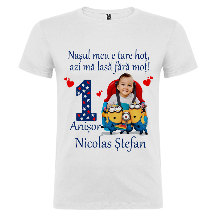 Set de 5 tricouri personalizate pentru nasi, parinti si copil Minioni cu Poza [8]