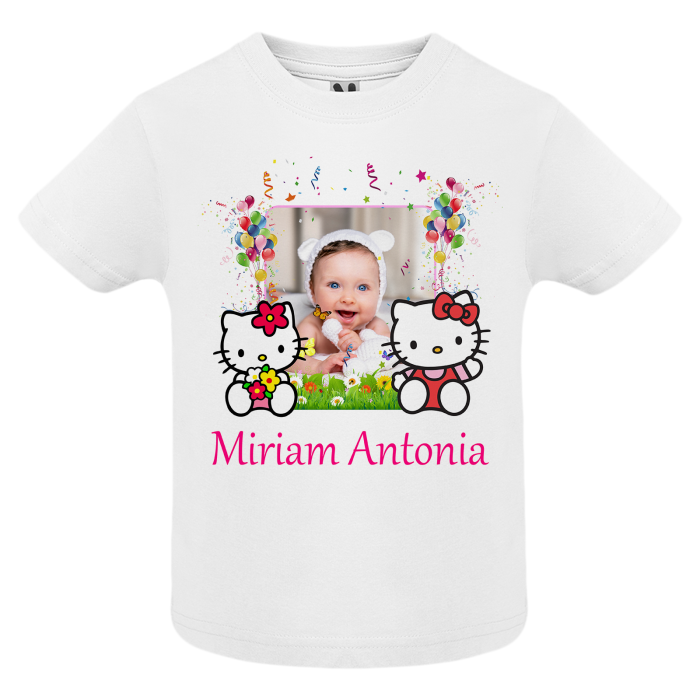 Set de 5 tricouri personalizate pentru nasi, parinti si copil Hello Kitty cu Poza [4]