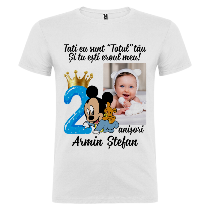 Set de 5 tricouri personalizate pentru nasi, parinti si copil Baby Mickey cu Poza [6]