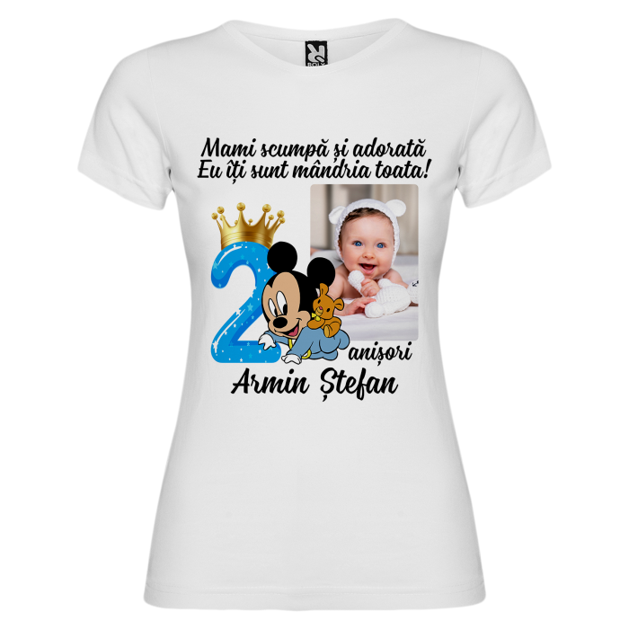 Set de 5 tricouri personalizate pentru nasi, parinti si copil Baby Mickey cu Poza [5]
