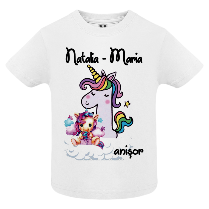 Set de 5 tricouri personalizate pentru nasi, parinti si copil Unicorn [4]