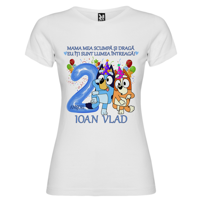 Set de 5 tricouri personalizate pentru nasi, parinti si copil Bluey si Bingo [5]