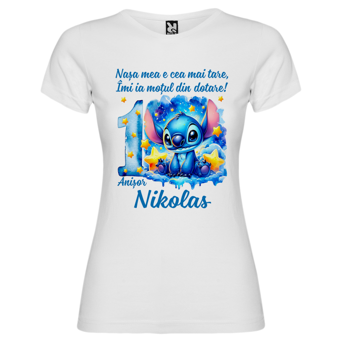 Set de 5 tricouri personalizate pentru nasi, parinti si copil Stitch [7]