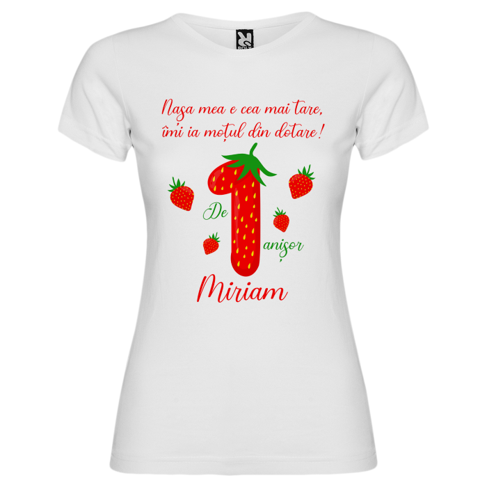 Set de 5 tricouri personalizate pentru nasi, parinti si copil Capsunica [7]
