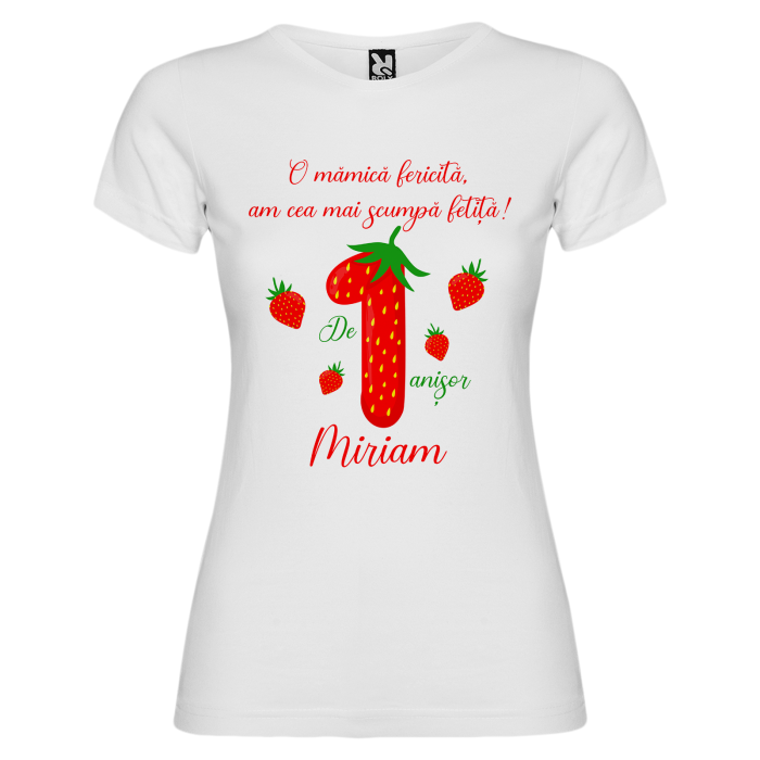 Set de 5 tricouri personalizate pentru nasi, parinti si copil Capsunica [5]