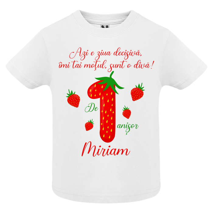 Set de 5 tricouri personalizate pentru nasi, parinti si copil Capsunica [4]