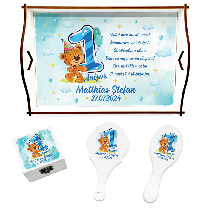 Set de 5 tricouri personalizate pentru nasi, parinti si copil Ursulet [10]