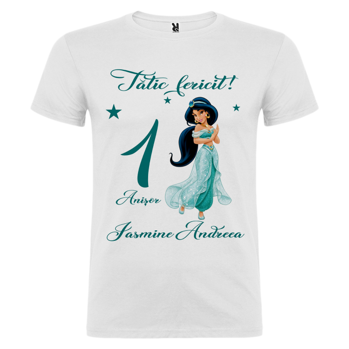 Set de 5 tricouri personalizate pentru nasi, parinti si copil cu Printesa Jasmine [6]