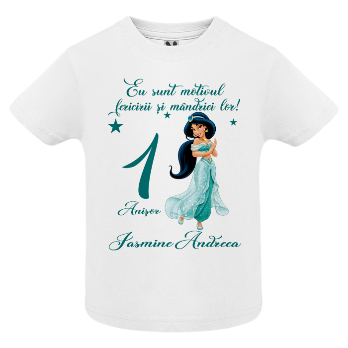 Set de 5 tricouri personalizate pentru nasi, parinti si copil cu Printesa Jasmine [4]