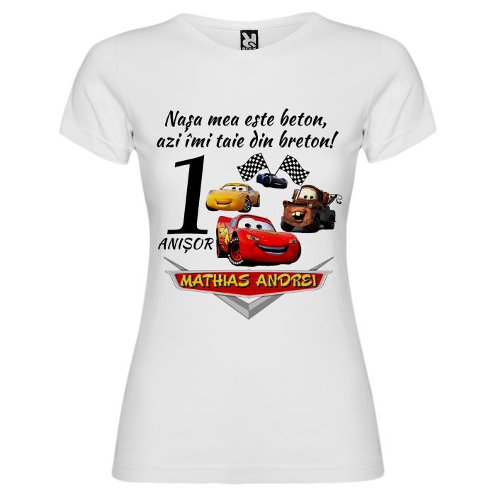 Set de 5 tricouri personalizate pentru nasi, parinti si copil Cars 3 [7]