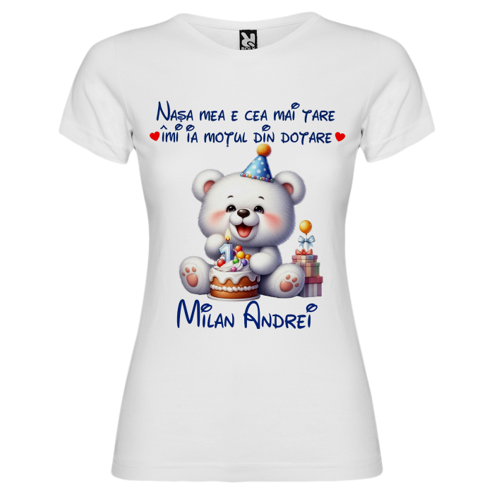 Set de 5 tricouri personalizate pentru nasi, parinti si copil Ursulet Polar [7]