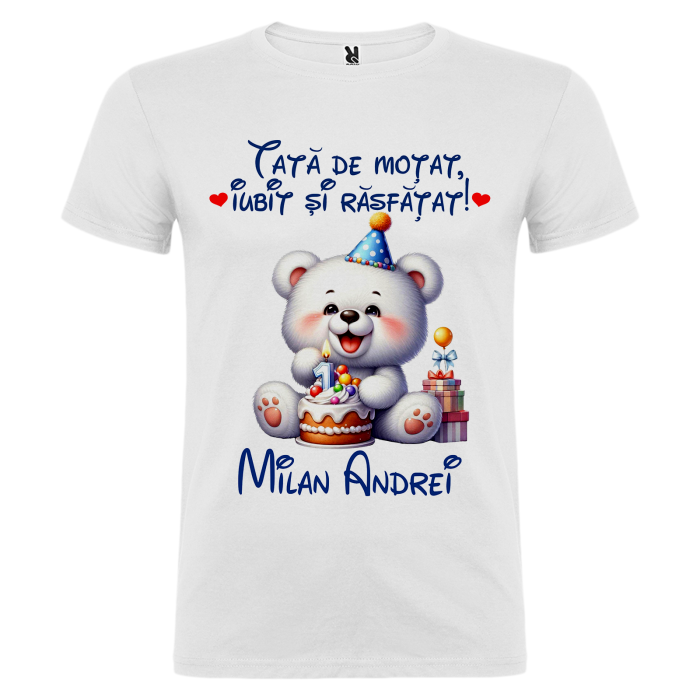 Set de 5 tricouri personalizate pentru nasi, parinti si copil Ursulet Polar [6]